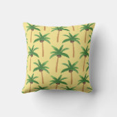 水色のヤシの木、熱帯背景。 クッション (裏面)