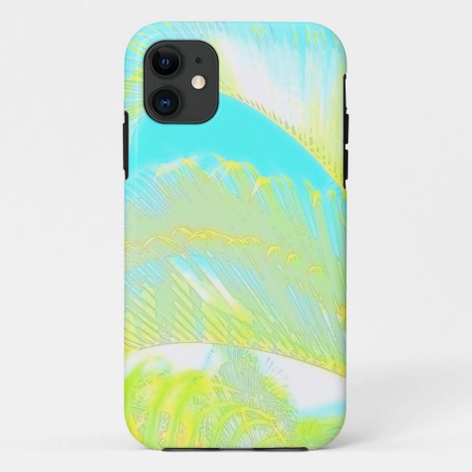 水色のヤシの木iphone芸術的5ハワイのケース Case-Mate iPhoneケース (裏面)