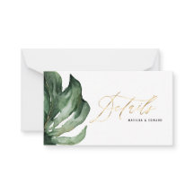 水色のヤシの葉と金ゴールド結婚の詳細