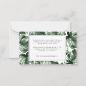 水色のヤシの葉と金ゴールド結婚の詳細 ノートカード (裏面)