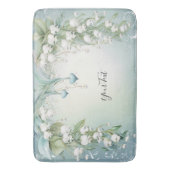 水色のユリの谷のバスマット バスマット (正面縦)