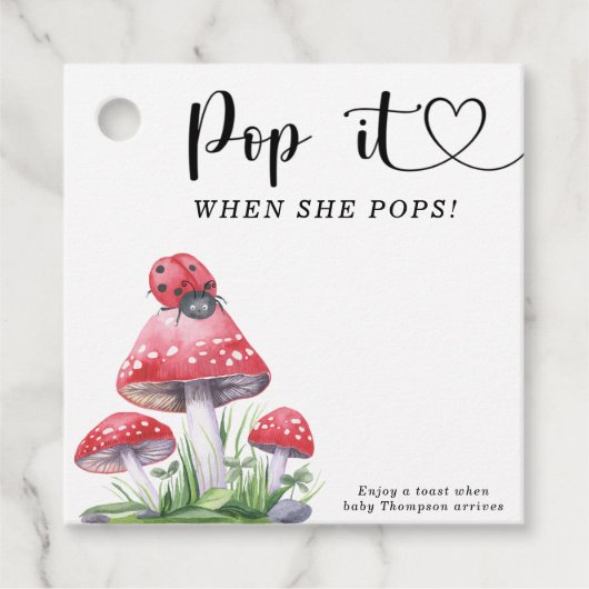 水色のラディバポップ・アートのグ – 彼女がポップするとき フェイバータグ (正面)