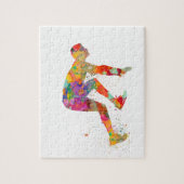 水色のランナー ジグソーパズル (縦)