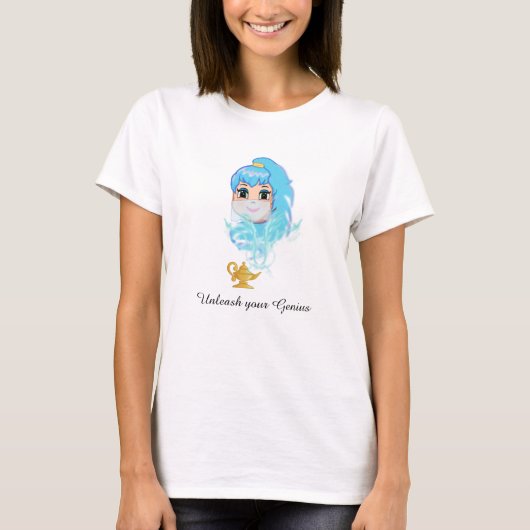 水色のランプと賢い天才 Tシャツ (正面)