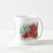 水色のリンゴの花の花の木の結婚式 コーヒーマグカップ (正面右)