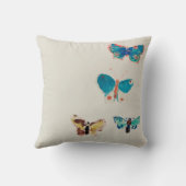 水色のヴィンテージ青い蝶。オディロンレドン クッション (裏面)