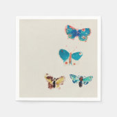 水色のヴィンテージ青い蝶。オディロンレドン スタンダードカクテルナプキン (正面)