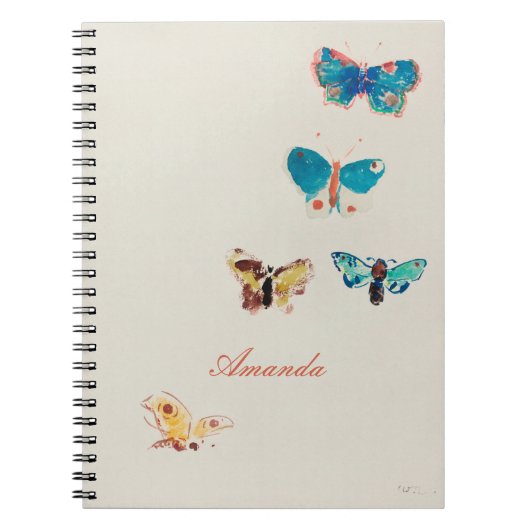 水色のヴィンテージ青い蝶。オディロンレドン ノートブック (正面)