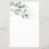 水色の上または下ブライダルシャワーゲームカード チラシ (裏面)