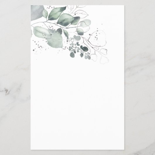 水色の上または下ブライダルシャワーゲームカード チラシ (裏面)