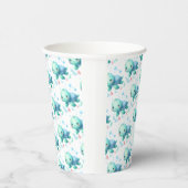 水色の亀の赤ちゃんシャワー 紙コップ (右)