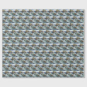 水色の人魚の岩 ラッピングペーパー (フラット)