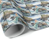 水色の人魚の岩 ラッピングペーパー (ロールコーナー)