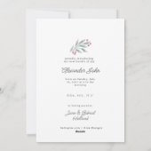 水色の休日の葉のベビーグリーティングカード シーズンカード (裏面)