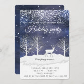 水色の冬のシーンホリデーパーティー会社inv 招待状 (正面/裏面)