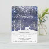 水色の冬のシーンホリデーパーティー会社inv 招待状 (スタンド正面)
