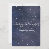 水色の冬のシーンホリデーパーティー会社inv 招待状 (裏面)