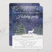 水色の冬のシーンホリデーパーティー会社inv 招待状 (正面/裏面)