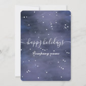 水色の冬のシーンホリデーパーティー会社inv 招待状 (裏面)