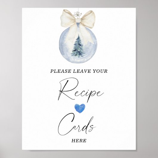 水色の冬のバブルあなたのレシピカードはこちら ポスター (正面)