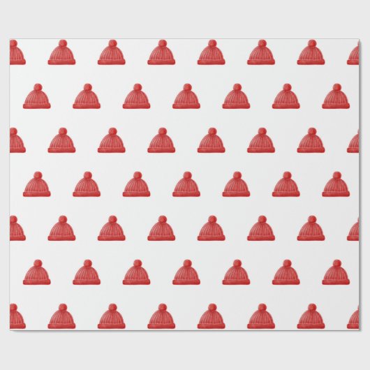 水色の冬の帽子のパターン。クリスマス休暇 ラッピングペーパー (フラット)