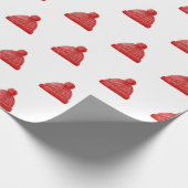 水色の冬の帽子のパターン。クリスマス休暇 ラッピングペーパー (角)