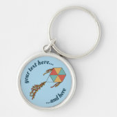 水色の凧アイコン キーホルダー (正面)