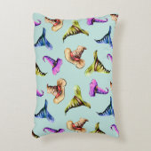 水色の古い帽子：青い背景。 アクセントクッション (正面(垂直))