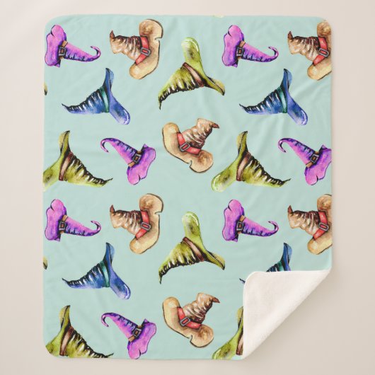 水色の古い帽子：青い背景。 シェルパブランケット (正面)