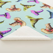 水色の古い帽子：青い背景。 シェルパブランケット (3/4)