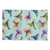 水色の古い帽子:青い背景。 枕カバー (裏面)