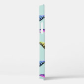 水色の古い帽子:青い背景。 Case-Mate iPhoneケース (裏面 / 右)