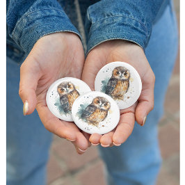 水色の可愛いフクロウ 栓抜き