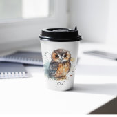 水色の可愛いフクロウ 紙コップ