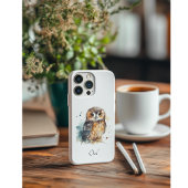 水色の可愛いフクロウ Case-Mate iPhoneケース