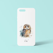 水色の可愛いフクロウ Case-Mate iPhoneケース