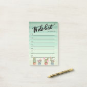 水色の多肉処理の一覧に緑 ポストイット (デスク上)