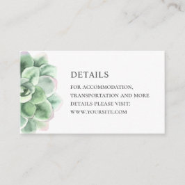 水色の多肉性詳細。緑色結婚サボテン エンクロージャーカード