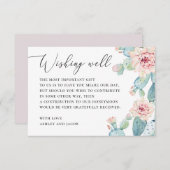 水色の多肉植物は結婚サボテンの願い エンクロージャーカード (正面/裏面)