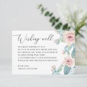 水色の多肉植物は結婚サボテンの願い エンクロージャーカード (スタンド正面)