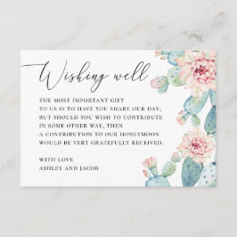 水色の多肉植物は結婚サボテンの願い エンクロージャーカード