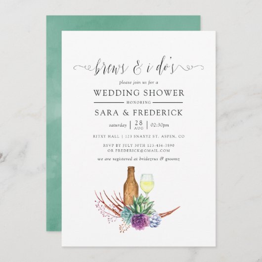 水色の多肉種が私の前に生える 招待状 (正面/裏面)