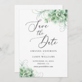 水色の多肉質。サボテン植物学 セーブザデート (正面/裏面)