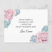 水色の多肉質。私の花嫁のメイドになってくれないか? ポストカード (裏面)