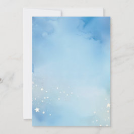 水色の夜星背景 招待状
