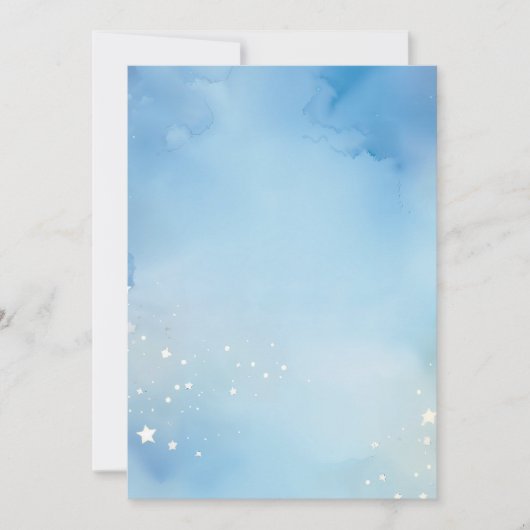 水色の夜星背景 招待状 (正面)