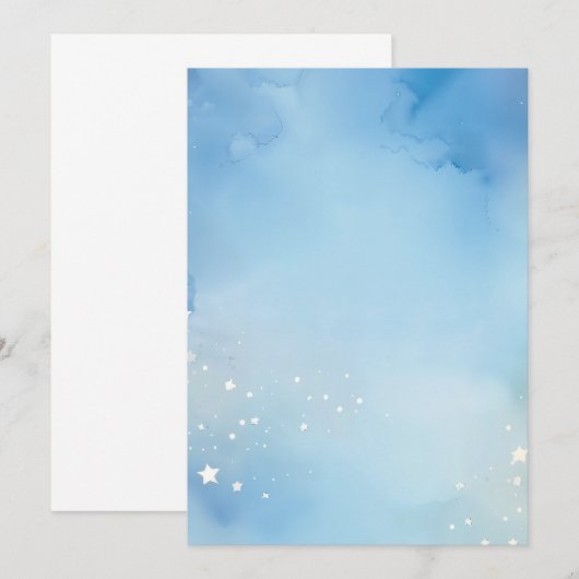 水色の夜星背景 招待状 (正面/裏面)