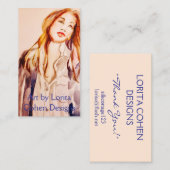 水色の女性の名刺Lorita Cohen 名刺 (正面/裏面)