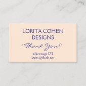 水色の女性の名刺Lorita Cohen 名刺 (裏面)