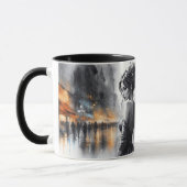 水色の妖精の女の子トワイライトマジカルナイトシティ マグカップ (左)